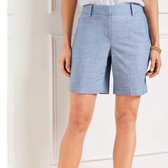 Talbots Blue Flat Front Shorts Lightweight and Versatile - Picture 6 of 7